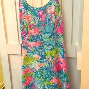 Girls Lilly Pulitzer Dress Size 12, in Pink and Blues pattern. Adjustable straps